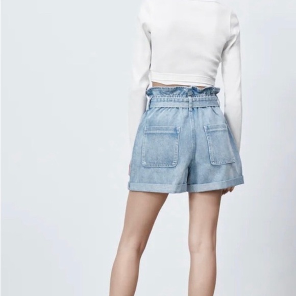 Zara Shorts Zara Paperbag Denim Shorts Poshmark